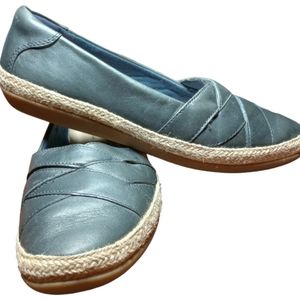 Clarks Collection Danelly Shine Flats Woven Slip-Ons Size 9